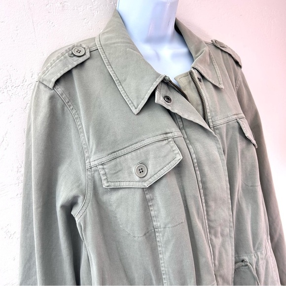 Torrid Twill Lace-Up Back Anorak Utility Jacket Women's 2 / 2X in Green Gray - Picture 4 of 10